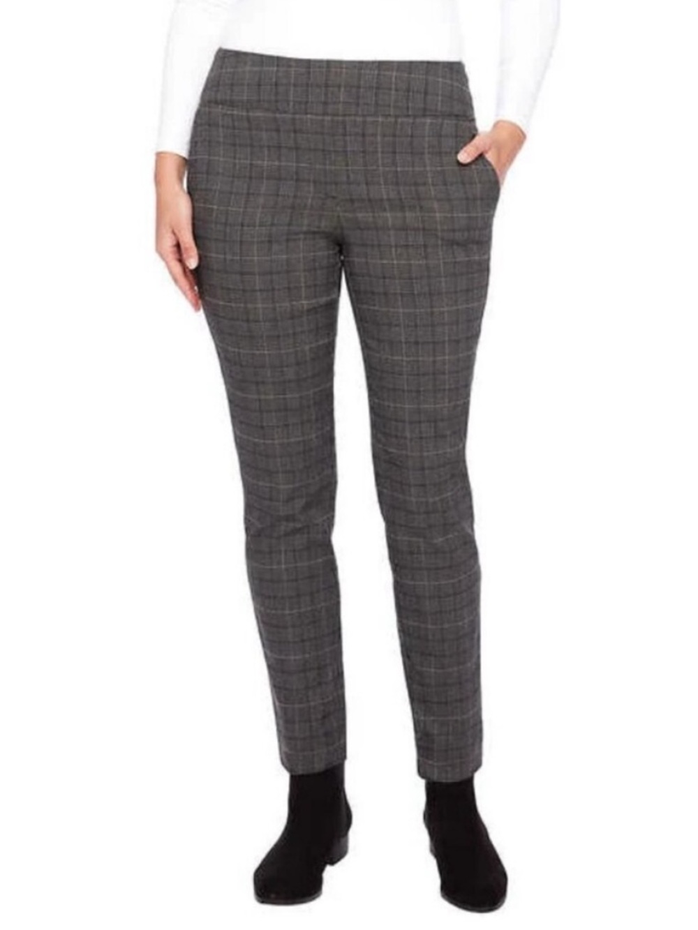 NWT S.C. & Co. Pull On Pants Plaid 16 Stretch